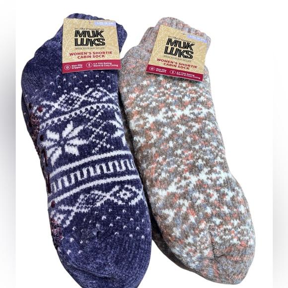 Muk Luks women’s shortie cabin sock L/XL 8-10 boxX - Picture 1 of 4